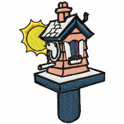 Bird Houses Embroidery Design 6